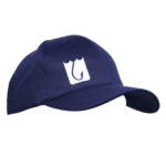 Blå keps, vit logga